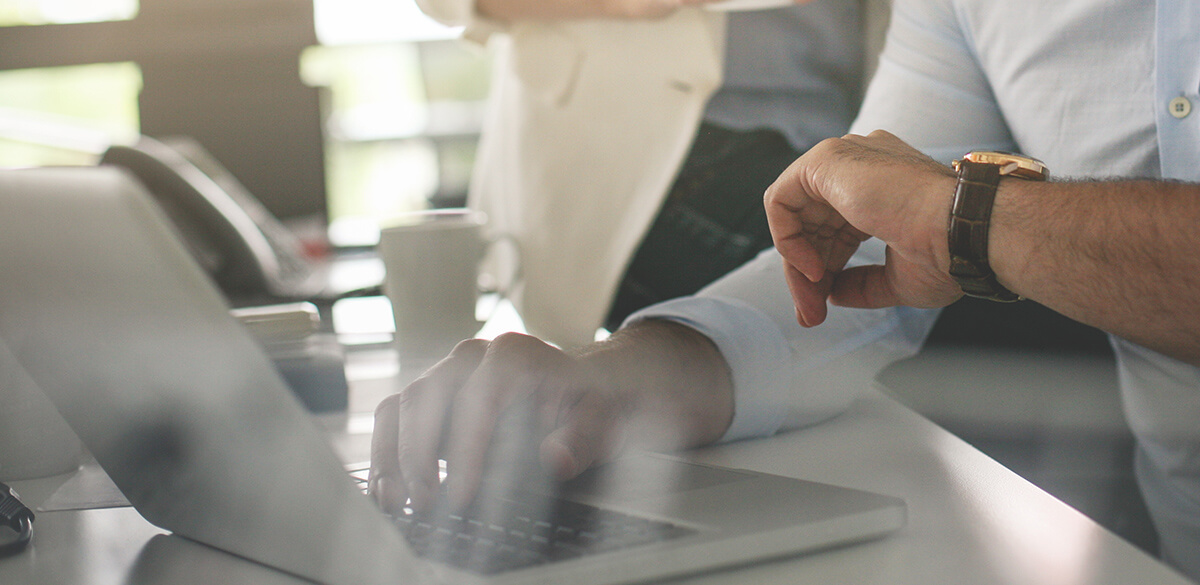 Looking at the time on a wrist watch