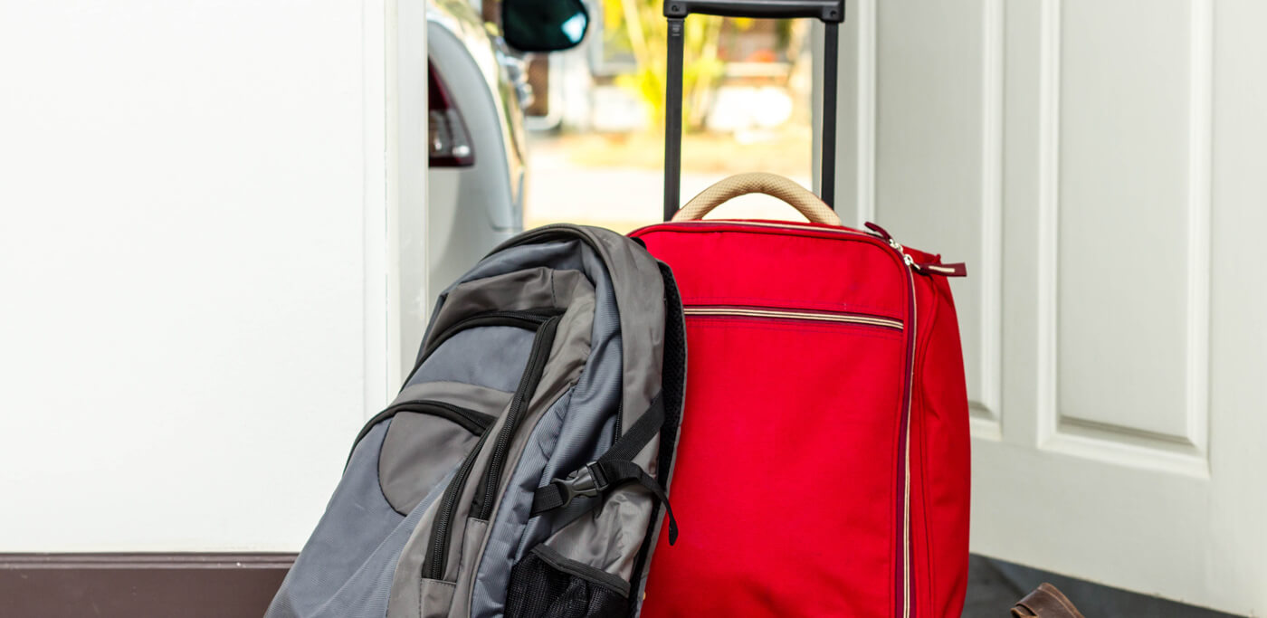 Bags packed by the door