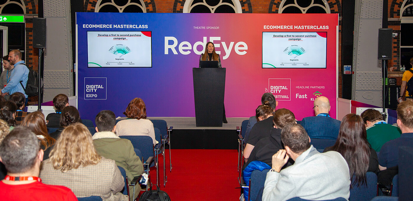 Rachael Kotadia speaking at Digital City Expo 2022