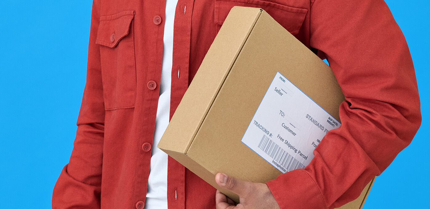 Man with package under his arm