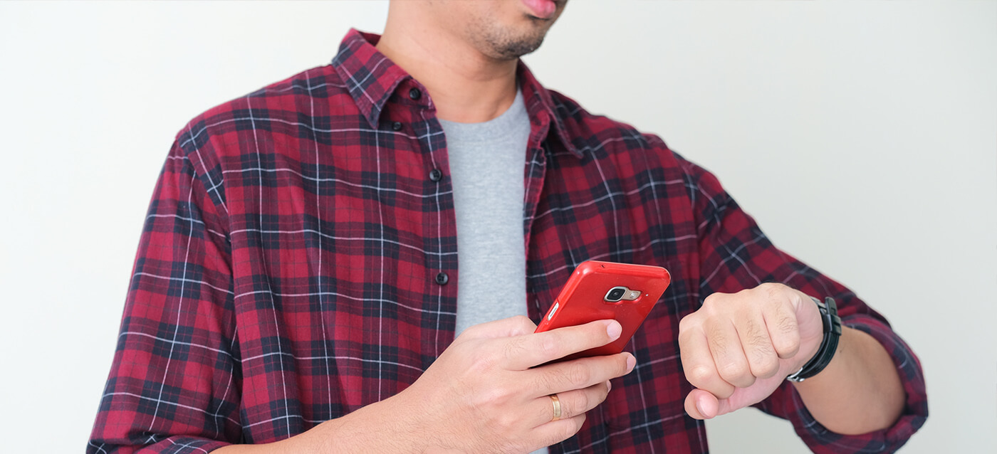 Man checking the time