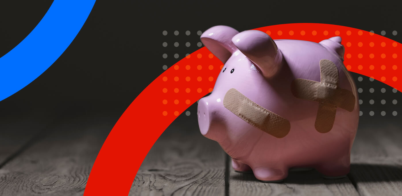 Broken piggy bank