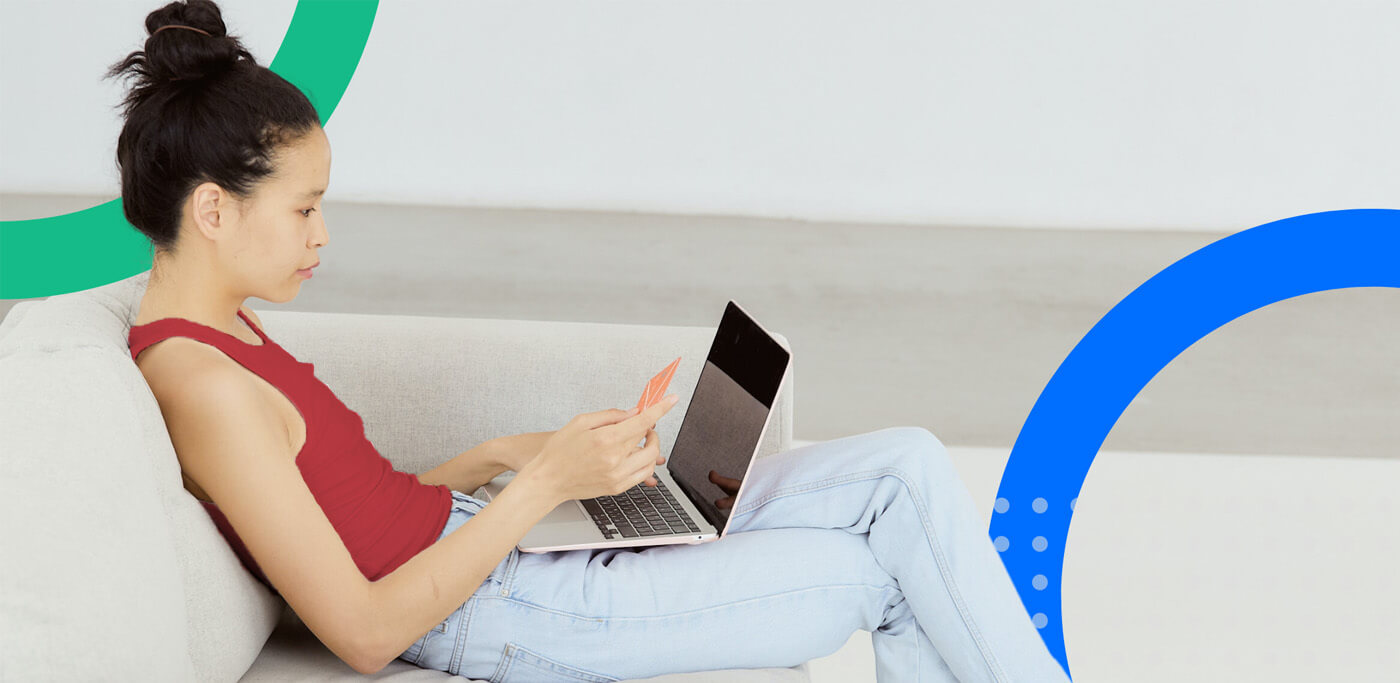 Women making a purchase on laptop