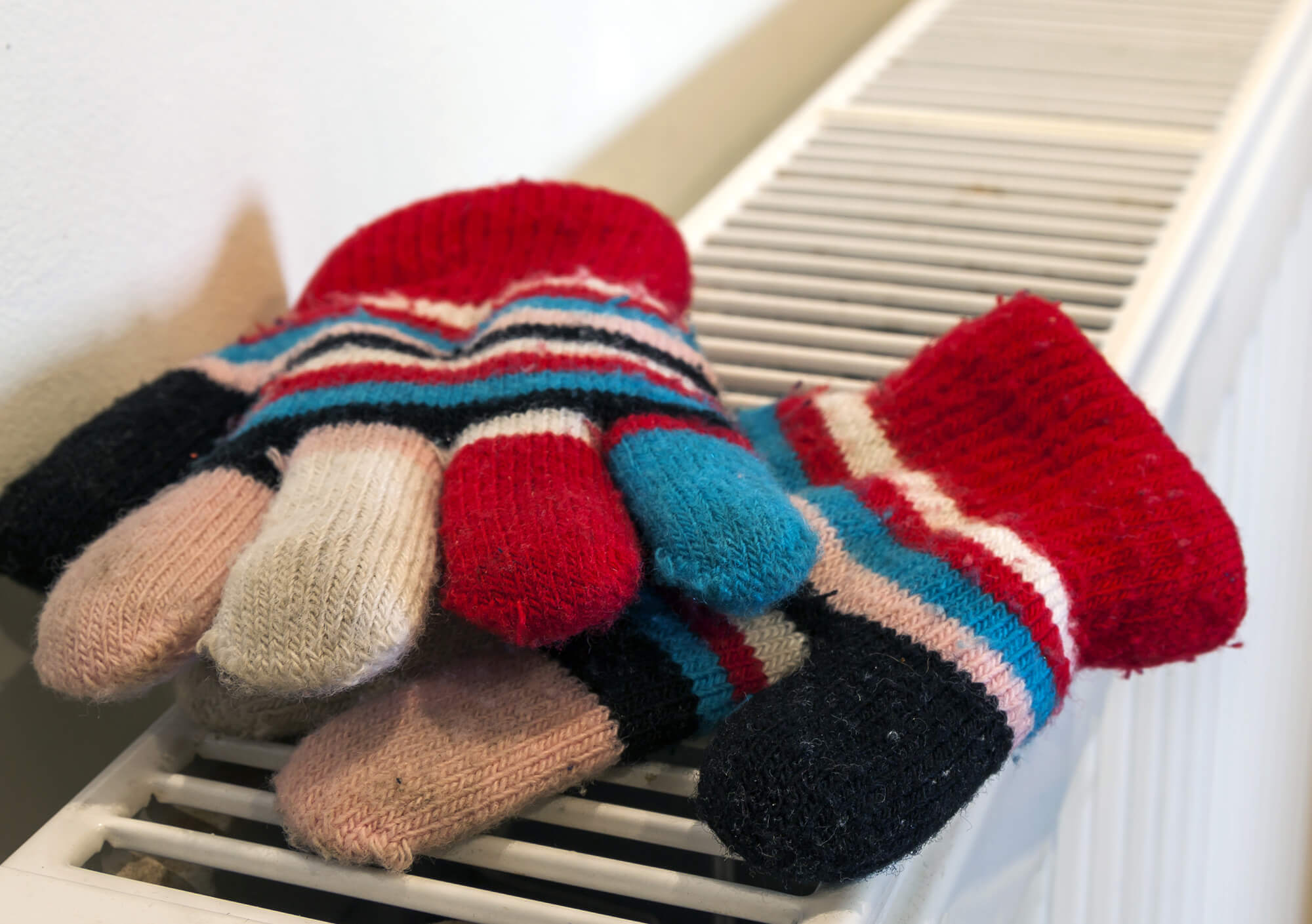 Gloves on radiator