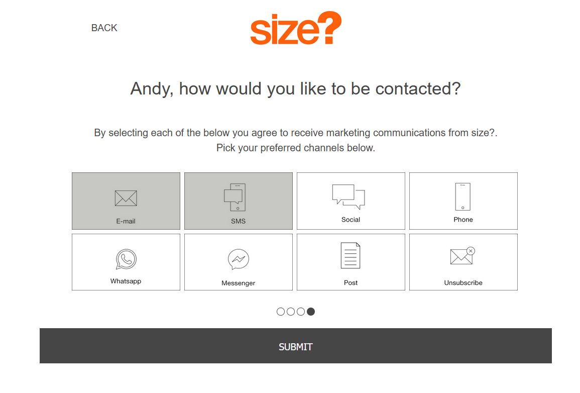 size? Preference Centre