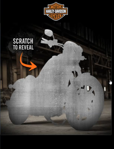 Scratch and reveal feature in an email creative